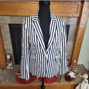 XOXO Strip Blazer Dark Navy And White NWT